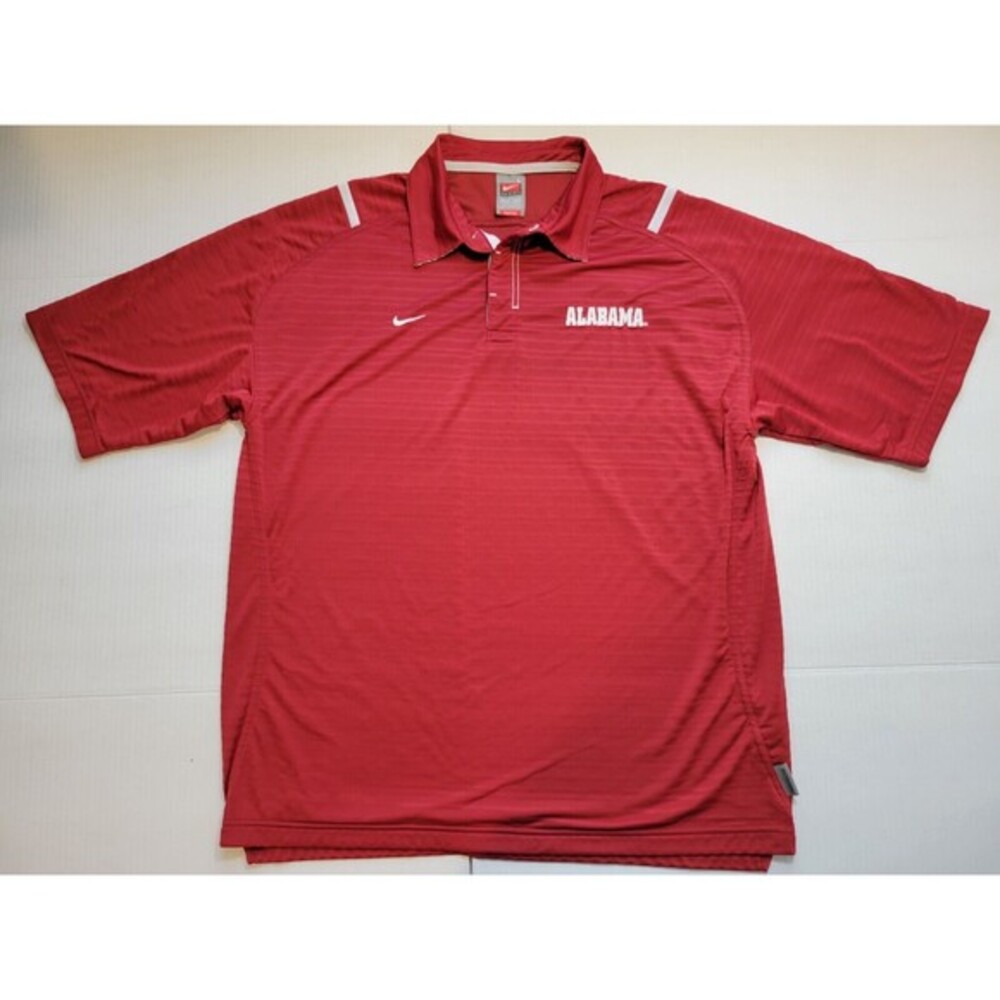 Nike Alabama Crimson Tide Red White Polo Mens Size Large Authentic‎ Team Issued